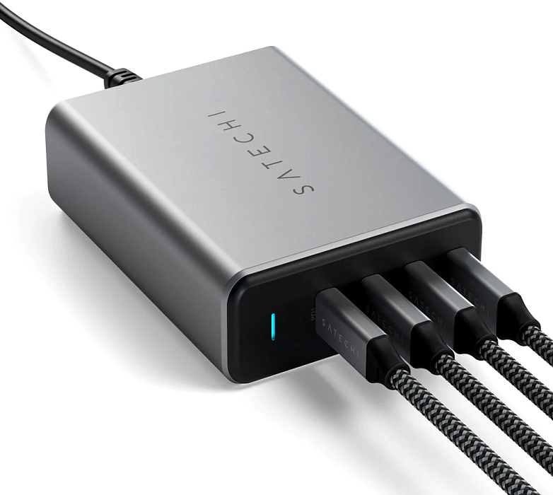 Сетевое зарядное устройство Satechi Compact 4-Port GaN Charger (ST-UC165GM-EU) 165W Type-C PD (Space Grey) купить в интернет-магазине icover