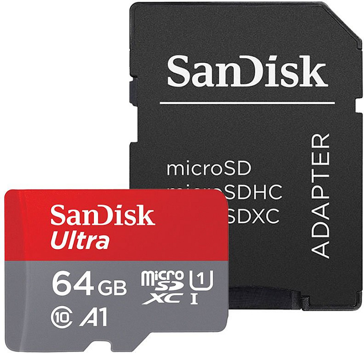 Карта памяти SanDisk Ultra microSDXC 64GB SDSQUA4-064G-GN6MA (Red/Grey) купить в интернет-магазине icover