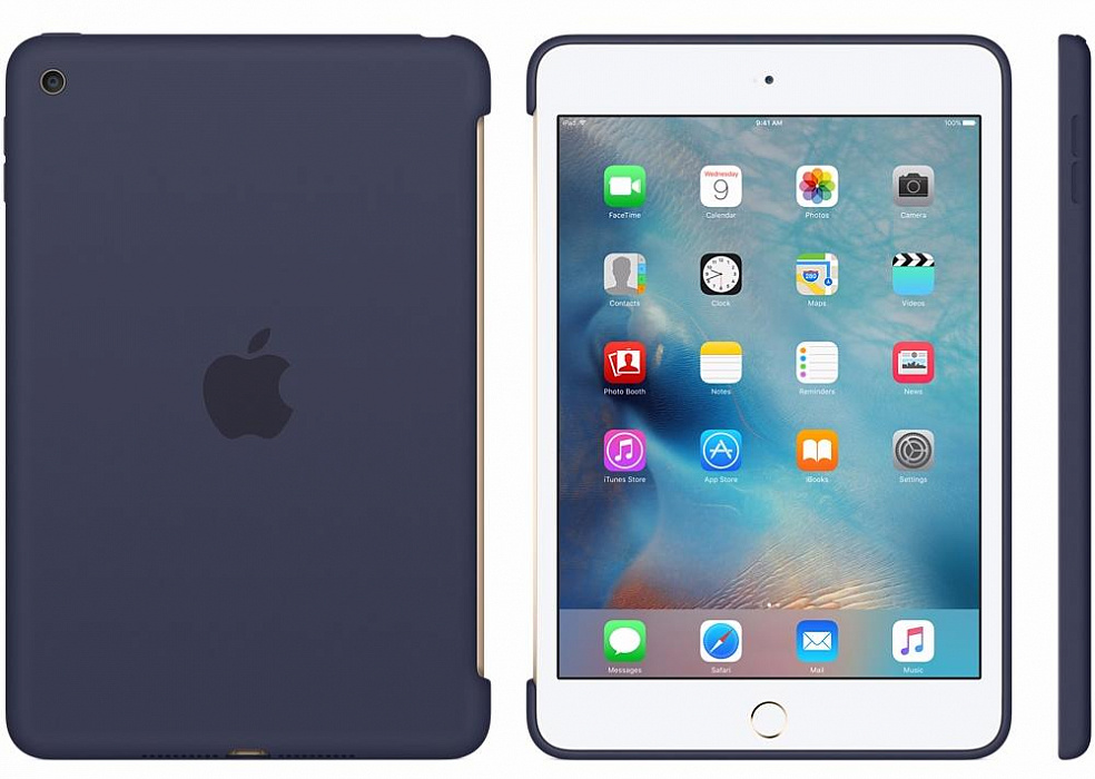 Apple iPad mini 4 Silicone Case (MKLM2ZM/A) - чехол для iPad mini 4 (Midnight Blue) купить в интернет-магазине icover