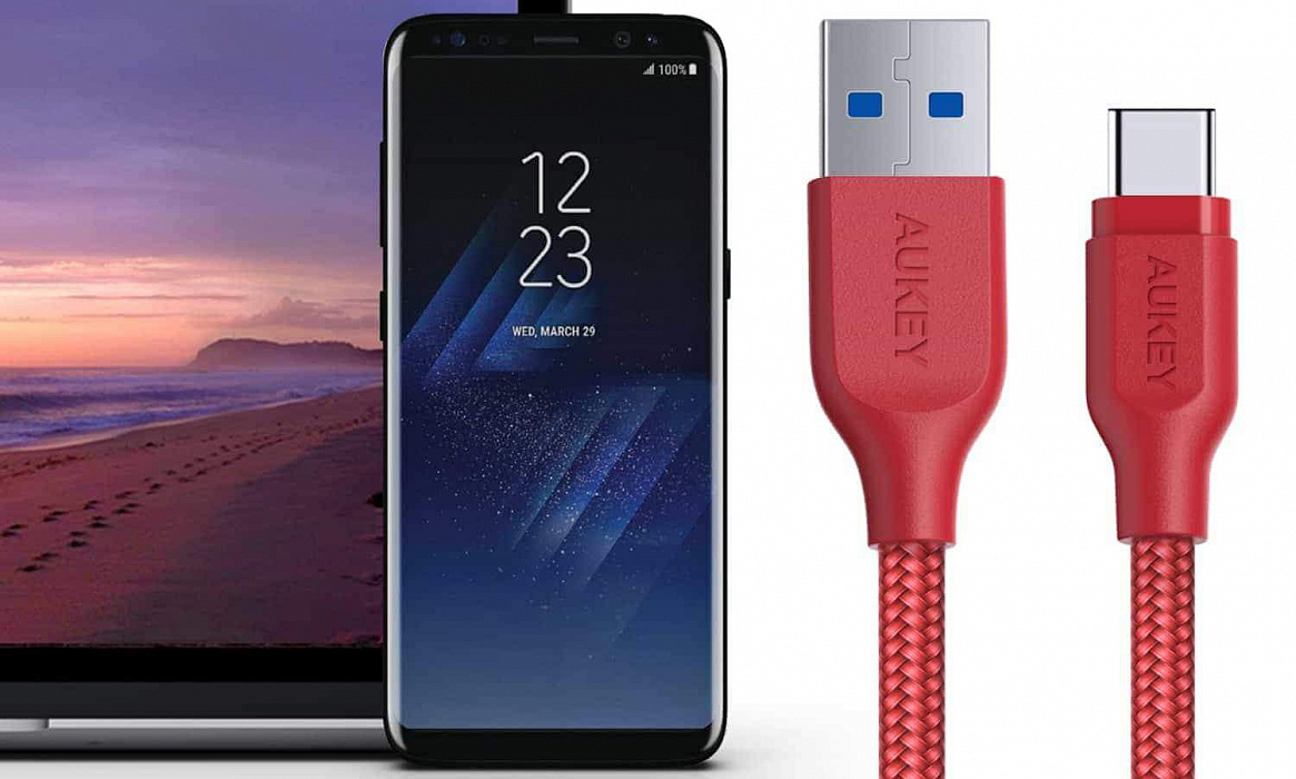Кабель Aukey Braided Nylon (CB-AC2) USB-C to USB-A 3.1 (Red) купить в интернет-магазине icover