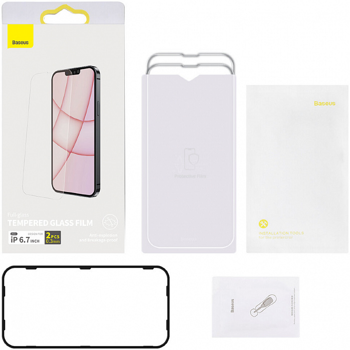 Защитное стекло Baseus Full Glass 0.3mm (SGBL020202) для iPhone 13 Pro Max (Transparent) купить в интернет-магазине icover
