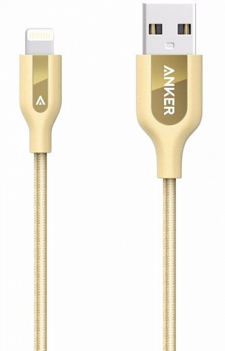 Кабель для iPod, iPhone, iPad Anker PowerLine+ 0.9m Lightning to USB A8121HB1 (Gold) купить в интернет-магазине icover