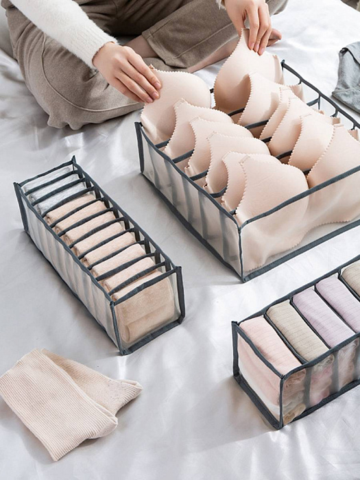 Набор органайзеров для белья Ridberg 2 шт (Grey) купить в интернет-магазине icover