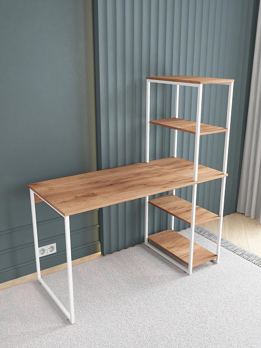 Стол-стеллаж лофт RIDBERG MEMPHIS (Oak/White) купить в интернет-магазине icover