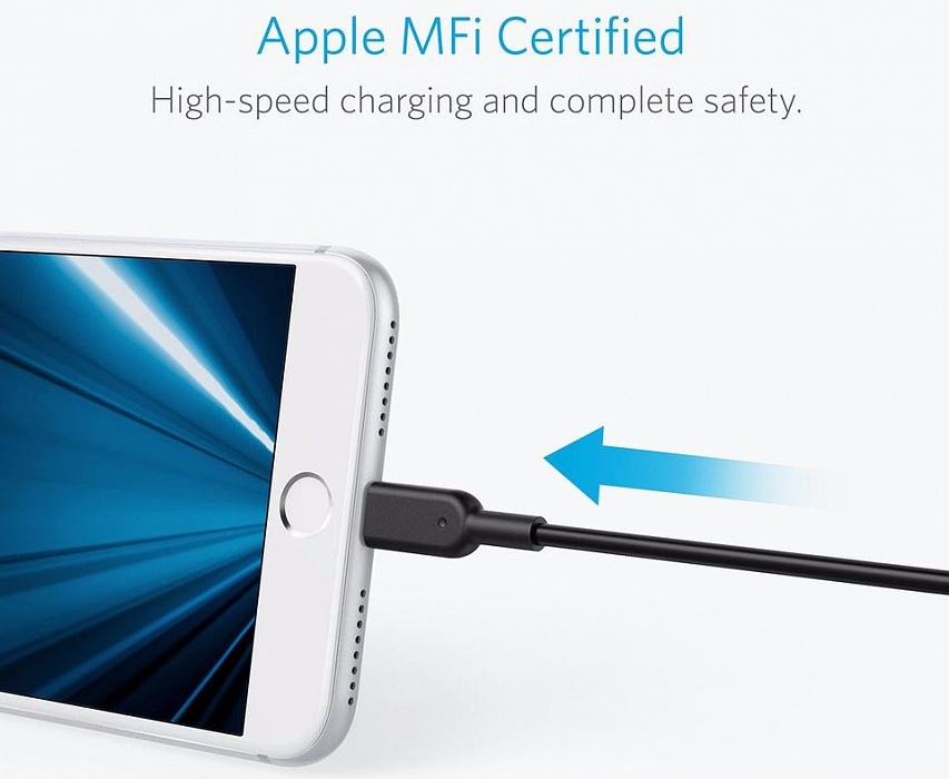 Дата-кабель для iPod, iPhone, iPad Anker Powerline II 0.9m USB-Lightning A8432H11 (Black) купить в интернет-магазине icover