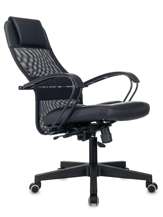 Кресло руководителя Бюрократ CH-NOVA LUX сетка/ткань/экокожа/пластик (Black) купить в интернет-магазине icover