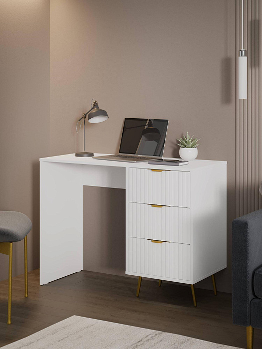 Стол письменный RIDBERG LUGANO 3Я (White/Gold) купить в интернет-магазине icover