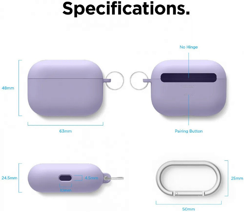 Чехол Elago Liquid Hang Case (EAPPRH-HANG-LV) для AirPods Pro (Lavender) купить в интернет-магазине icover