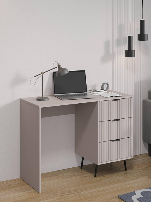 Стол письменный RIDBERG LUGANO 3Я (Cashmere/Black) купить в интернет-магазине icover