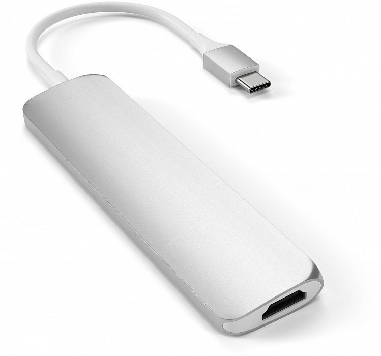 USB-концентратор Satechi Slim Multi-Port V2 (ST-SCMA2S) Type-C 4K (Silver) купить в интернет-магазине icover