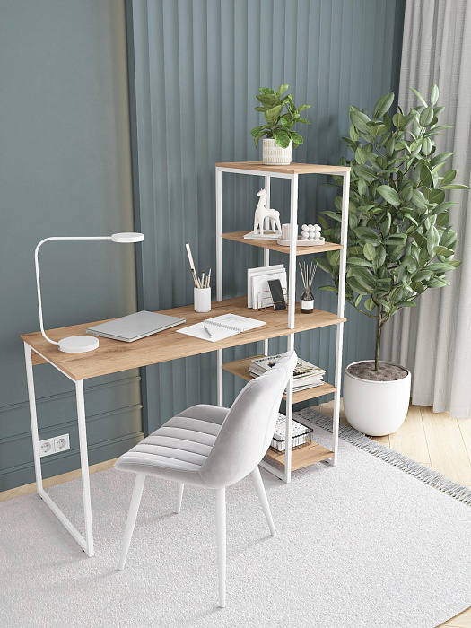 Стол-стеллаж лофт RIDBERG MEMPHIS (Oak/White) купить в интернет-магазине icover