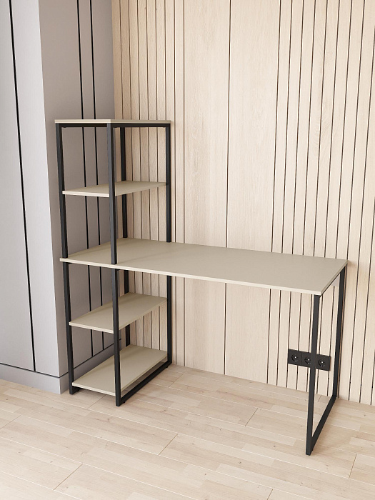 Стол-стеллаж лофт RIDBERG MEMPHIS (Cashmere/Black) купить в интернет-магазине icover