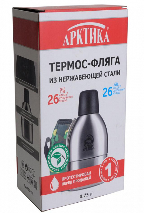 Термос-фляга Арктика 0.75 л 901-750 (Steel) купить в интернет-магазине icover
