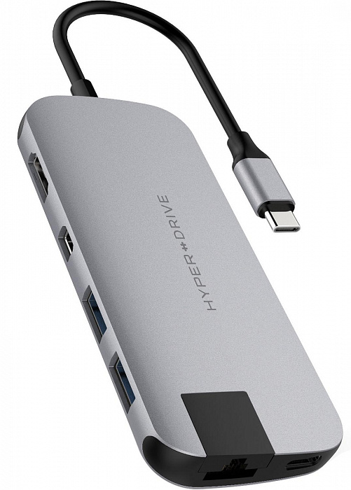 USB-хаб HyperDrive Slim 8-in-1 USB-C Hub (Space Grey) купить в интернет-магазине icover