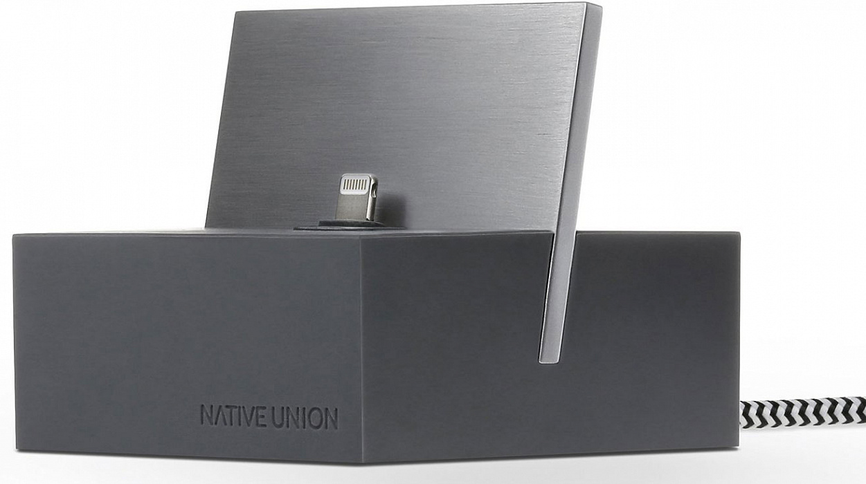 Native Union Dock Lightning (DOCK-IP-SL-GRY) - подставка для iPhone/iPad (Slate/Space Grey) купить в интернет-магазине icover