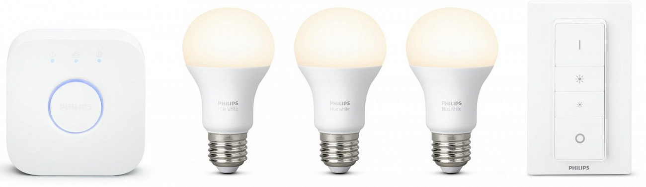 Комплект светодиодных лвмп Philips Hue White Starter E27 (68239) купить в интернет-магазине icover