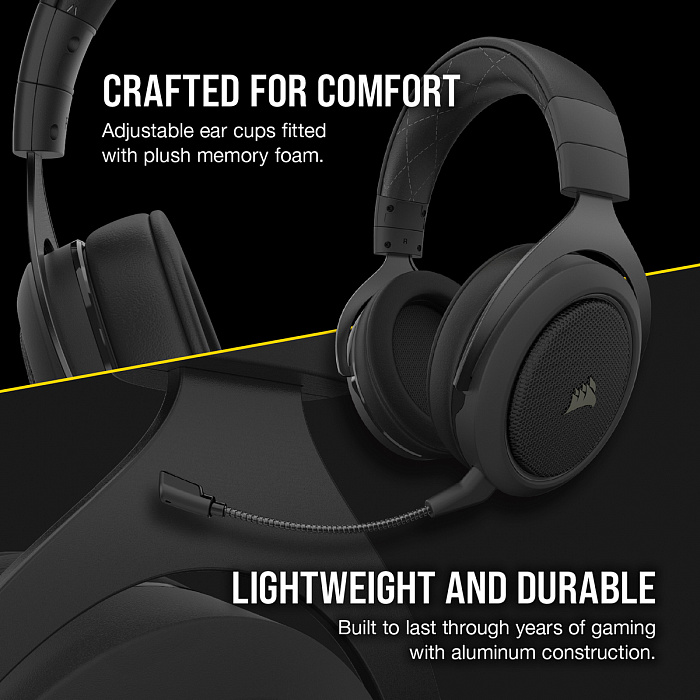Беспроводная игровая гарнитура Corsair Gaming HS70 Pro CA-9011211-EU (Carbon) купить в интернет-магазине icover