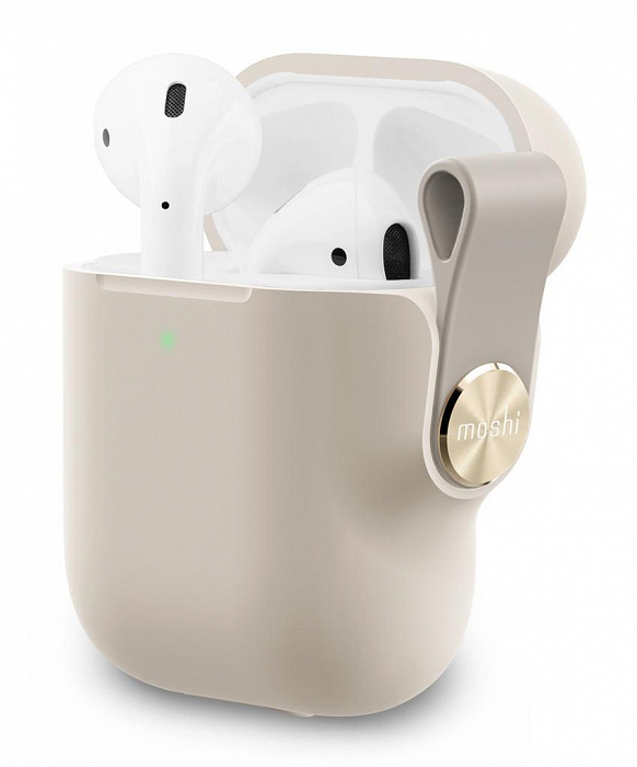 Чехол Moshi Pebbo (99MO123161) для AirPods (Savanna Beige) купить в интернет-магазине icover