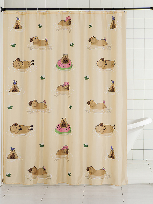 Штора для ванной комнаты Ridberg 180x200 см (Capybaras) купить в интернет-магазине icover