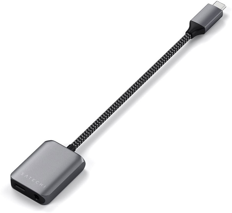Адаптер Satechi USB-C to Audio PD Charger ST-UCAPDAM (Space Grey) купить в интернет-магазине icover