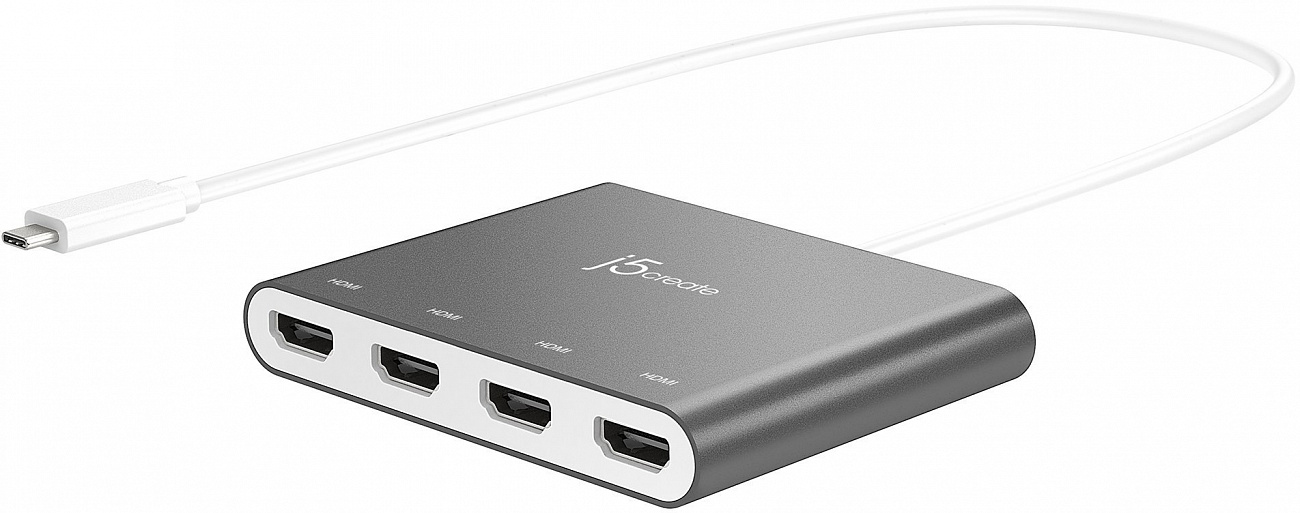Переходник j5create JCA366 USB-C to 4xHDMI (Silver) купить в интернет-магазине icover