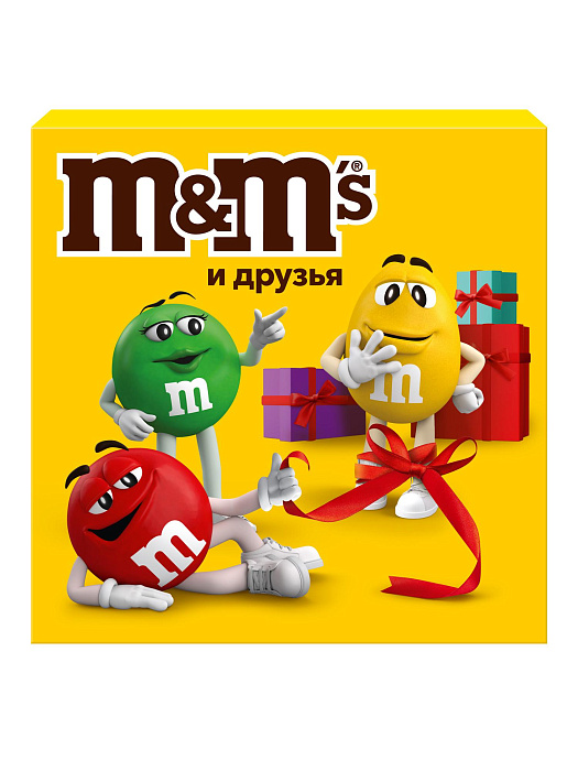 Сладкий подарок M&M'S и друзья на праздник, подарочный набор шоколадных конфет с наклейками внутри (2 х 174 г.) купить в интернет-магазине icover