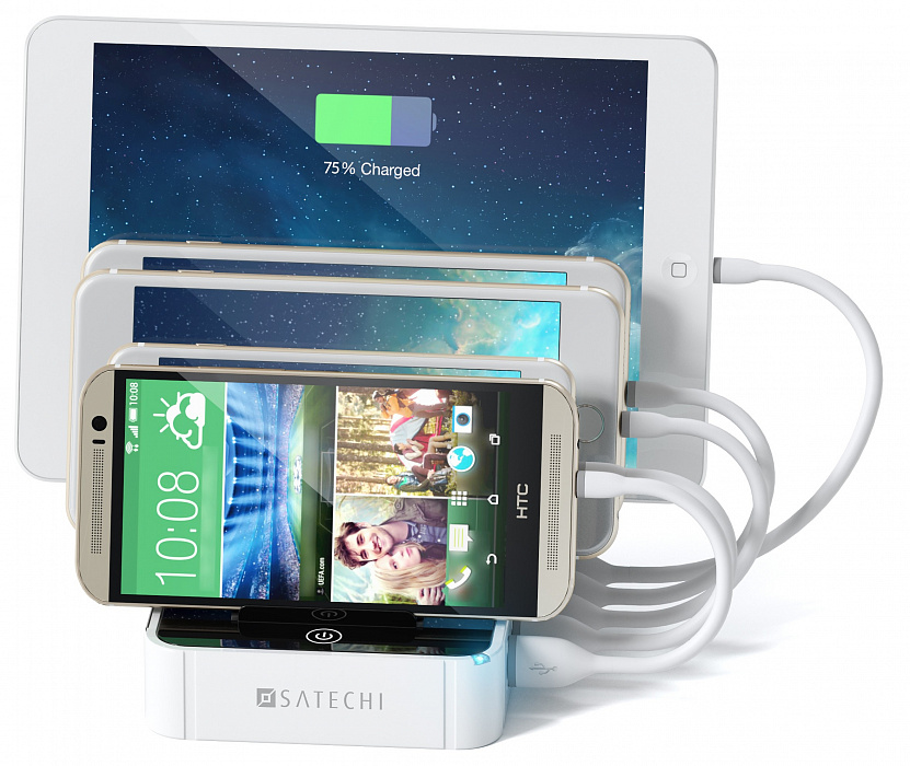 Док-станция зарядная Satechi 5-Port USB Charging Station Qualcomm B0170L326A (White) купить в интернет-магазине icover
