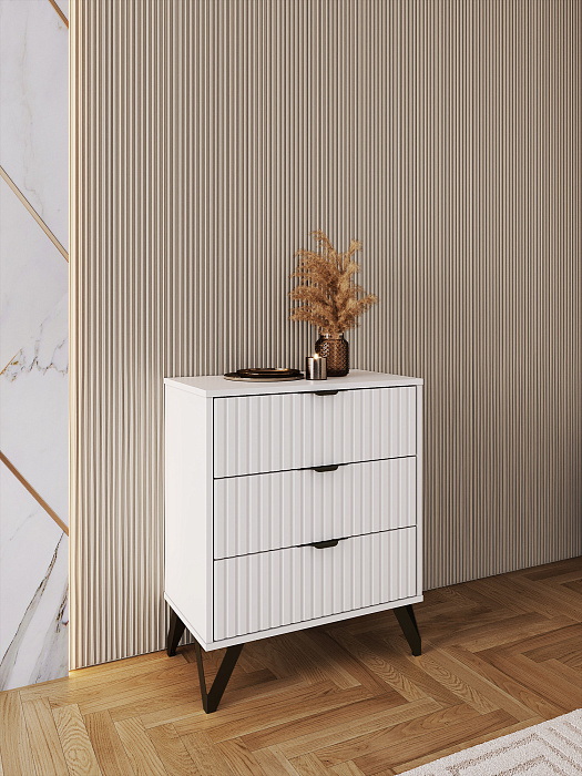 Комод RIDBERG LUGANO мини 3Я (White/Black) купить в интернет-магазине icover