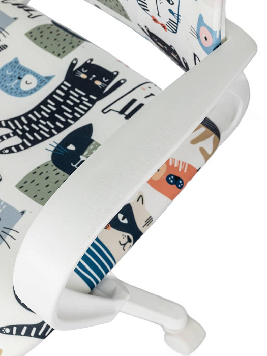 Кресло Domfy DK X-ROOM ткань/пластик (White/Cats) купить в интернет-магазине icover