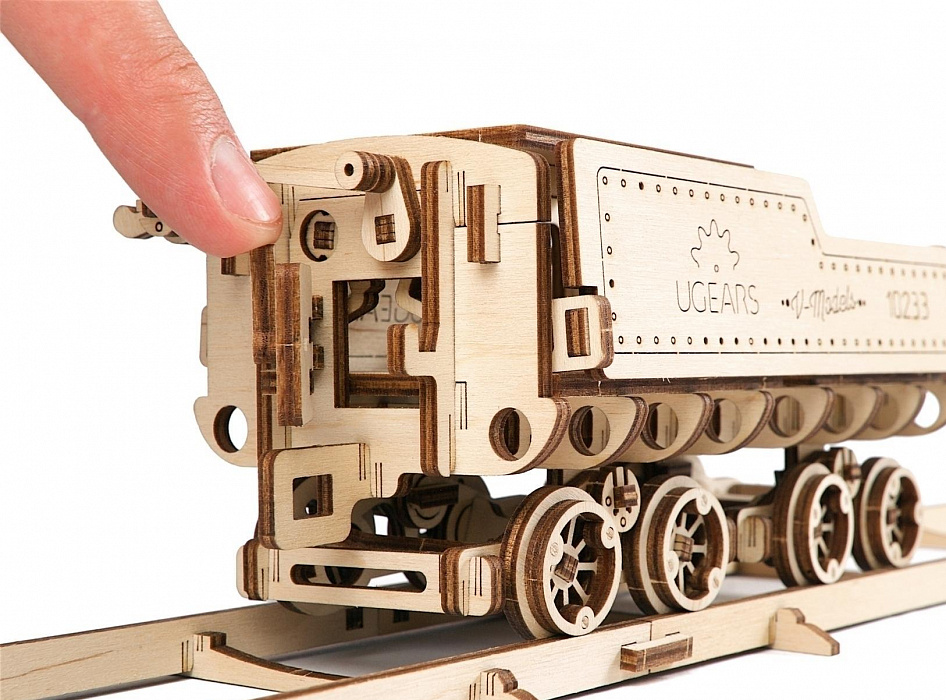 Сборная модель UGEARS Локомотив c тендером V-Экспресс (70058) купить в интернет-магазине icover
