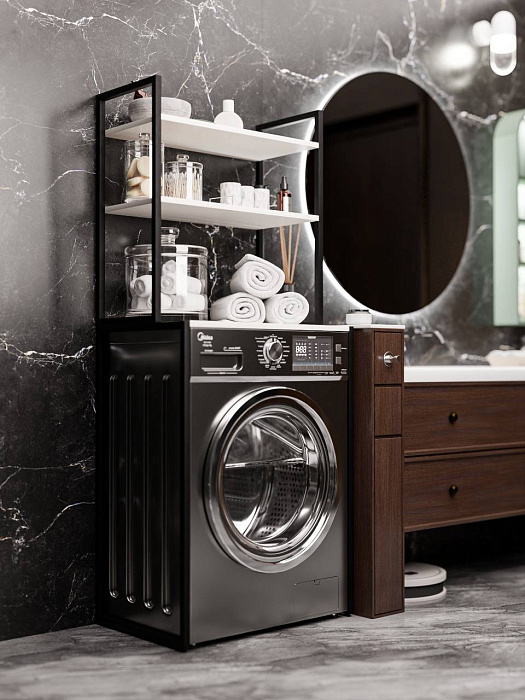 Стеллаж лофт над стиральной машинкой RIDBERG ATLANTA (White/Black) купить в интернет-магазине icover