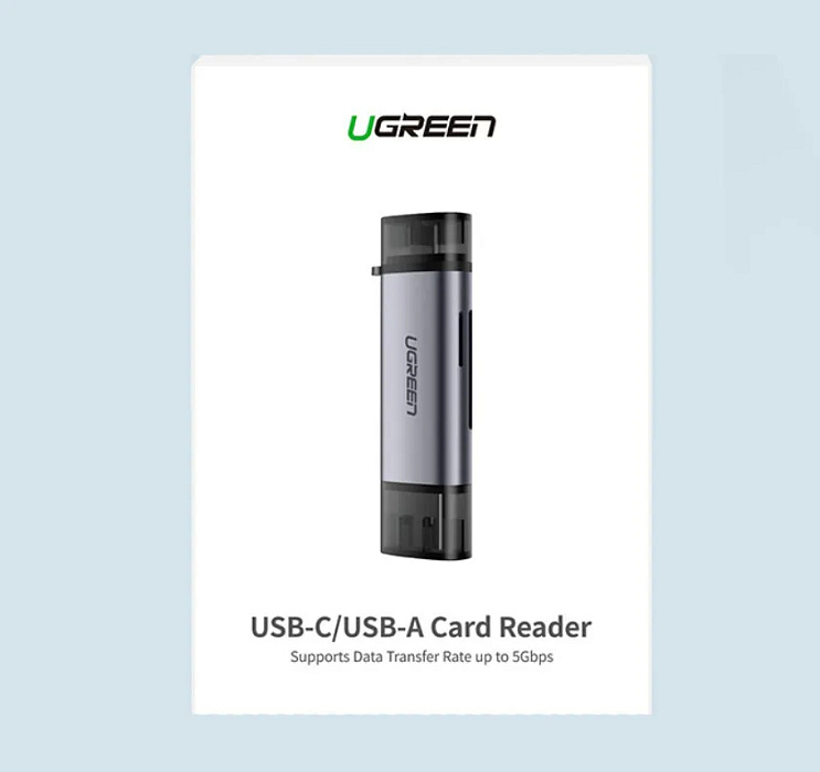 Кардридер UGREEN CM185 (50706) USB-C/USB-A TF/SD (Gray) купить в интернет-магазине icover