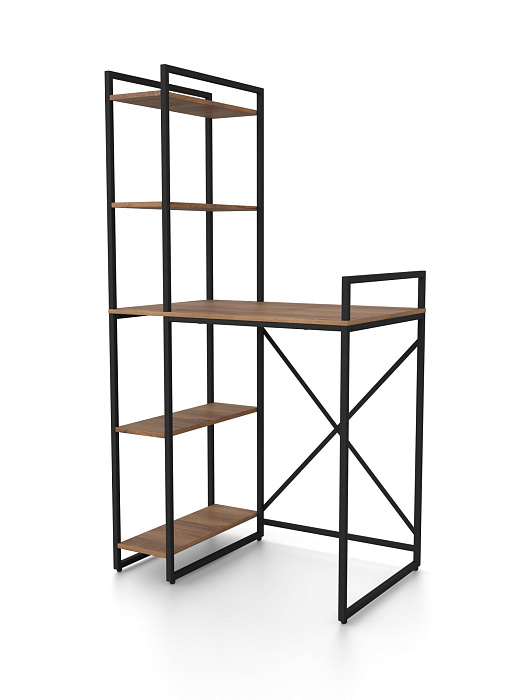 Стол-стеллаж для стиральной и сушильной машины RIDBERG МИЧИГАН (Dark Oak/Black) купить в интернет-магазине icover
