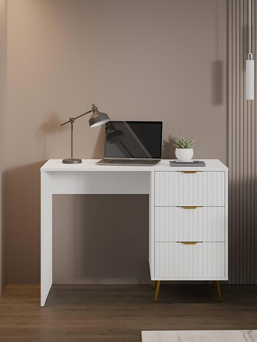 Стол письменный RIDBERG LUGANO 3Я (White/Gold) купить в интернет-магазине icover