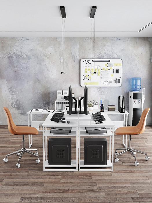 Стол компьютерный угловой лофт Ridberg TEXAS (White) купить в интернет-магазине icover