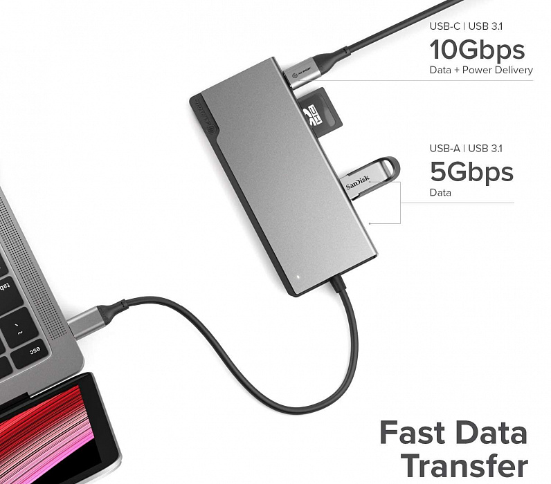 Хаб Alogic USB-C Dock UNI ULDUNI-SGR (Space Grey) купить в интернет-магазине icover