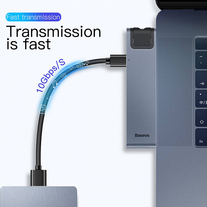 USB-концентратор Baseus Thunderbolt C+Pro (CAHUB-L0G) для MacBook Pro (Deep Grey) купить в интернет-магазине icover