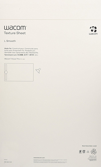 Сменная накладка Wacom Texture Sheet Smooth L (ACK122311) для Intuos Pro Large/Intuos Pro Paper Edition Large (Black) купить в интернет-магазине icover