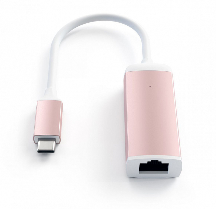 Адаптер Satechi Aluminium USB-C to Ethernet ST-TCENR (Rose Gold) купить в интернет-магазине icover