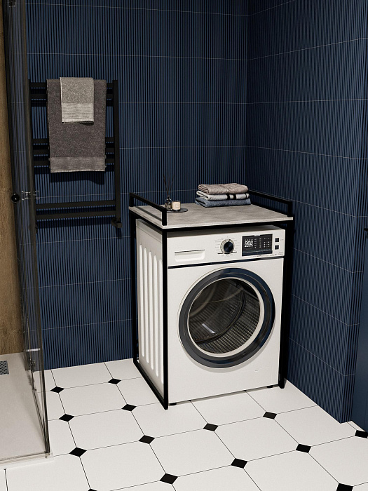 Стеллаж лофт для стиральной и сушильной машины RIDBERG CHICO (Rock/Black) купить в интернет-магазине icover