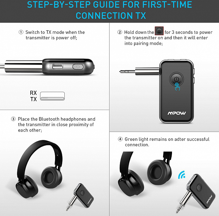 Bluetooth-ресивер Mpow MPBH045AB (Black) купить в интернет-магазине icover