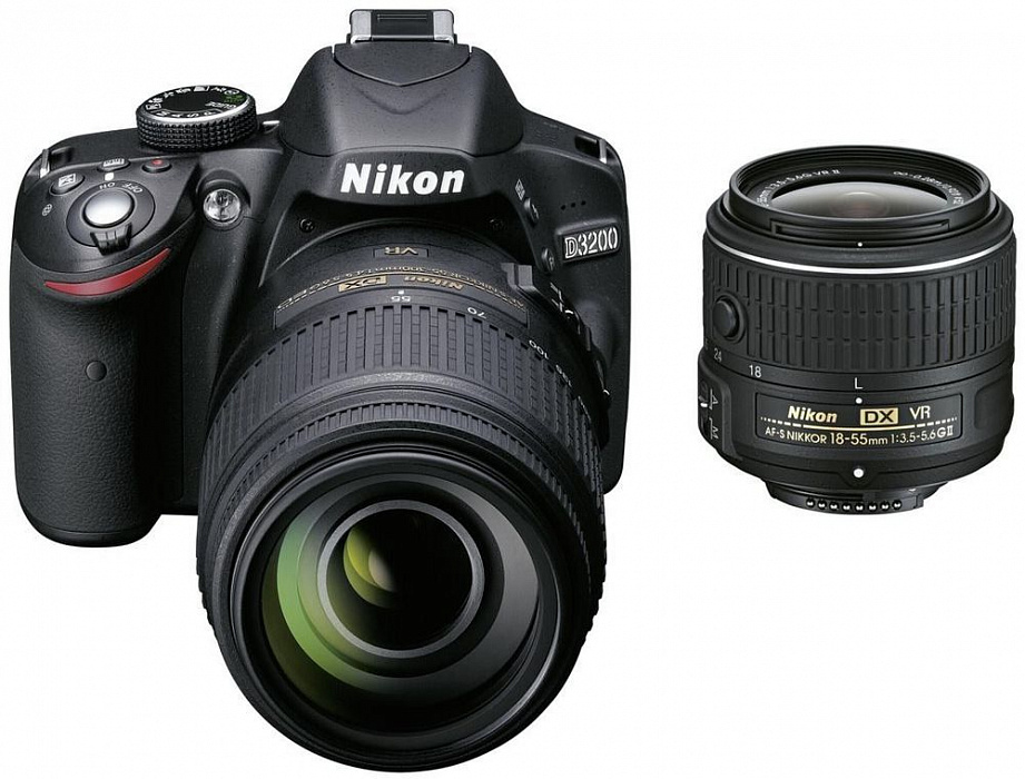 Фотоаппарат Nikon D3200 Kit (D3200 Body Black + 18-55 VRII Black + 55-300VR Black) купить в интернет-магазине icover