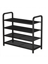 Обувница Ridberg узкая металлическая 4 полки (Black) купить в интернет-магазине icover