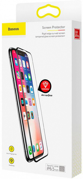 Защитное стекло Baseus Rigid-edge Curved-screen (SGAPIPH65-AJG01) для iPhone Xs Max (Black) купить в интернет-магазине icover