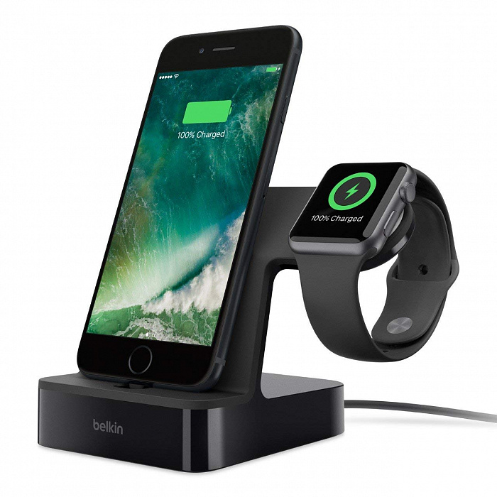 Зарядная станция Belkin PowerHouse (F8J237vfBLK) для iPhone и Apple Watch (Black) купить в интернет-магазине icover