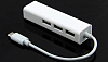 USB Type-C to Ethernet 3 USB Hub - Ethernet адаптер с USB хабом (White) купить в интернет-магазине icover