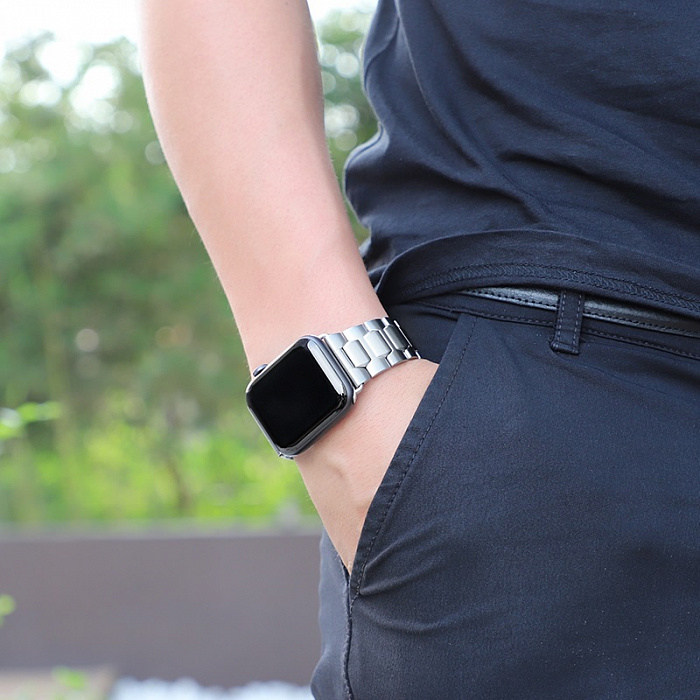 Ремешок HOCO WB03 Grand для Apple Watch Series 2/3/4 42/44mm (Silver) купить в интернет-магазине icover