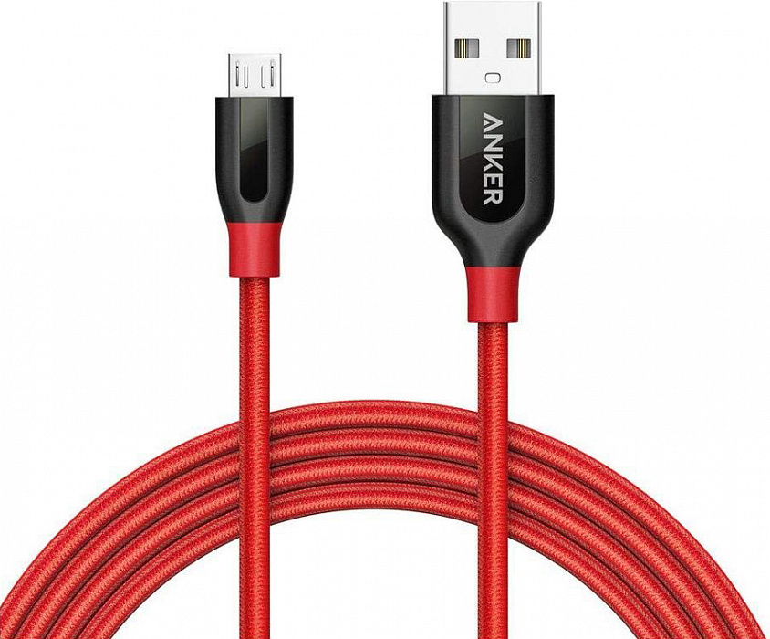 Кабель Anker Powerline+ 0.9 м (A8142H91) USB-microUSB (Red) купить в интернет-магазине icover