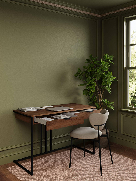 Стол письменный RIDBERG KENTUCKY (Dark Oak/Black) купить в интернет-магазине icover