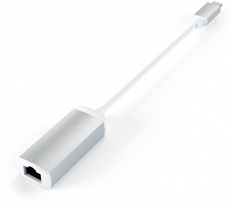 Адаптер Satechi Aluminium USB-C to Ethernet ST-TCENS (Silver) купить в интернет-магазине icover
